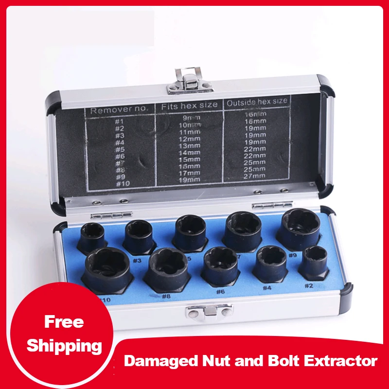 Damaged Nut and Bolt Extractor Bushing Head Remove Outer Hexagon Screw Tool Sleeve Broken Wire |