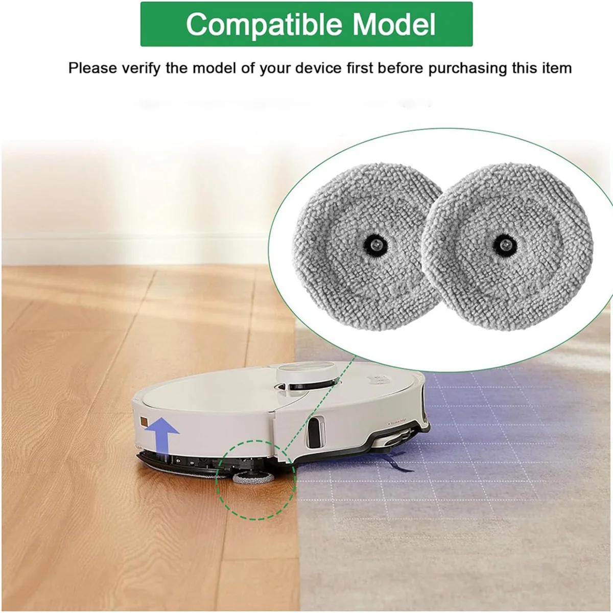 Запасная часть тряпок для швабры с краями робота-пылесоса Roborock S8 MaxV Ultra подушечки