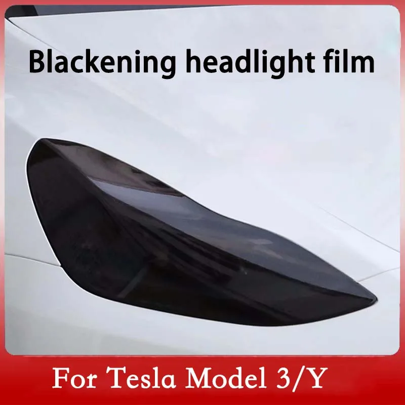 Car Headlight Taillight Tint TPU Protective Film Transparent Blackened Decoration Sticker For Tesla Model 3 Model Y