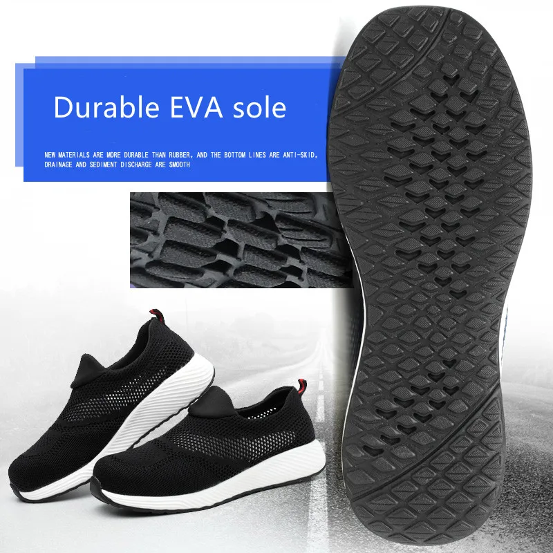 New 2022 Summer Breathable Men Casual Shoes Steel Toe Cap Indestructible Safety Working Shoes Outdoor Men Footwear