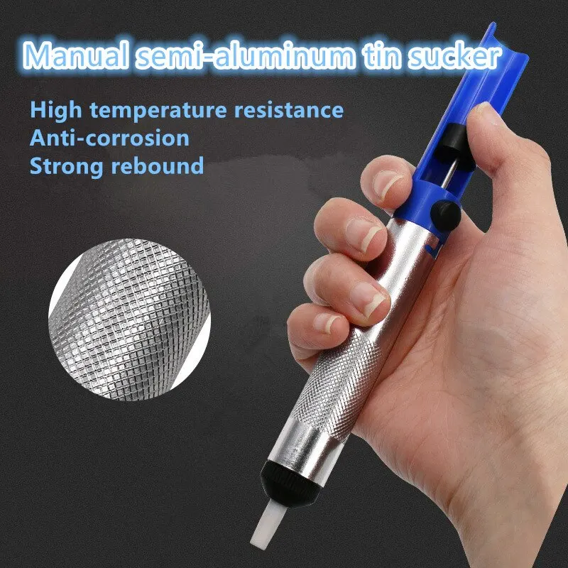 

Blue/Gold Desoldering Pump Suction Tin Sucker Durable All-aluminum Tin Suction Device Manual Solder Pump Welding Hand Tools