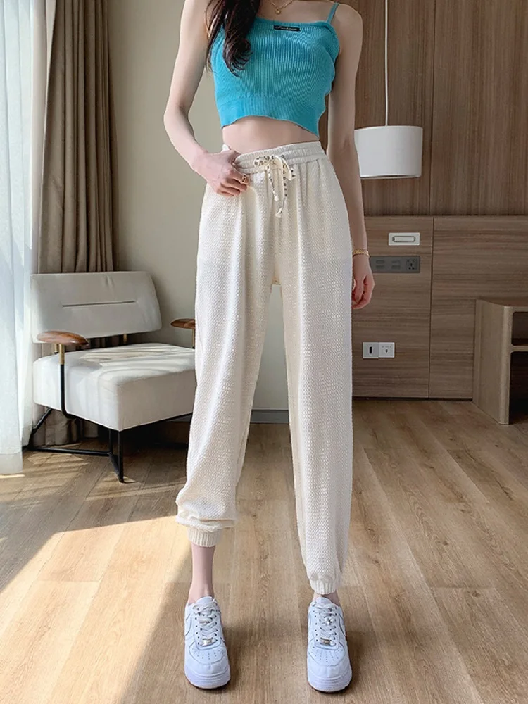 Женские джоггеры с буфами летние повседневные спортивные брюки-султанки