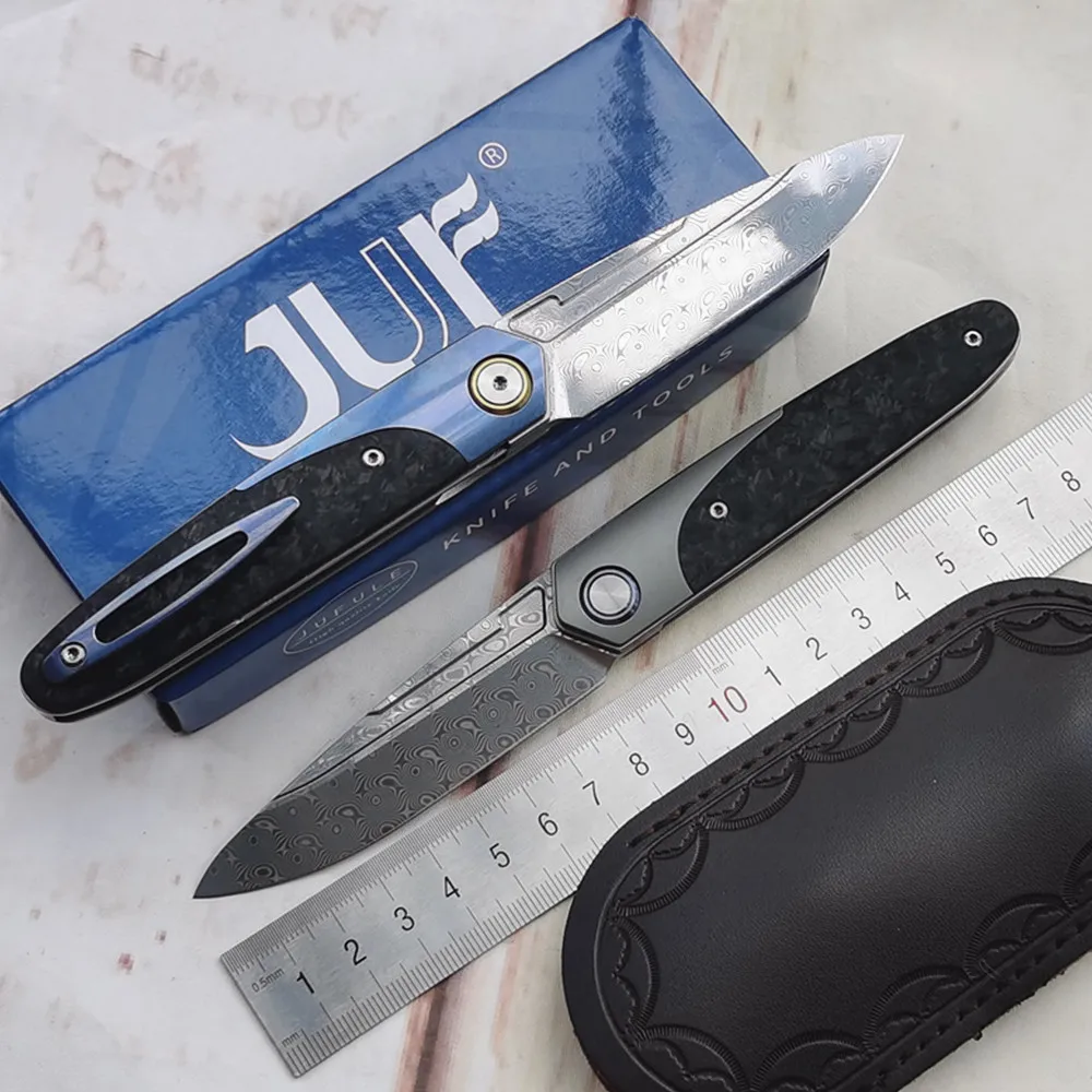 

Карманный нож из Дамасского мрамора, углеродного волокна, ST244 RWL34