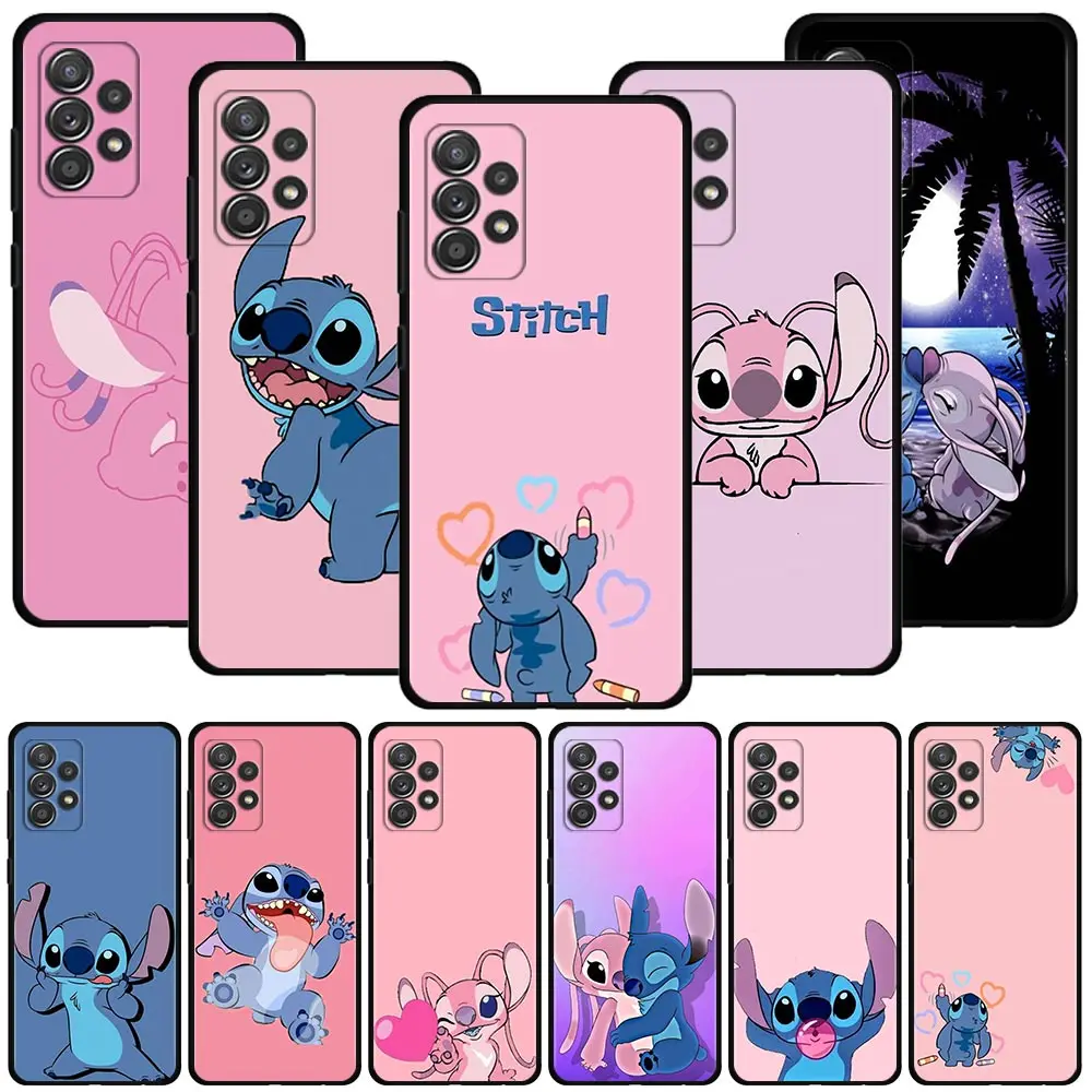 

Phone Case For Samsung Galaxy A12 A51 A71 A31 A13 A11 A01 A72 A52 A32 A22 A52s A21s A02s A02 Cover Angel kiss Hug Stitch