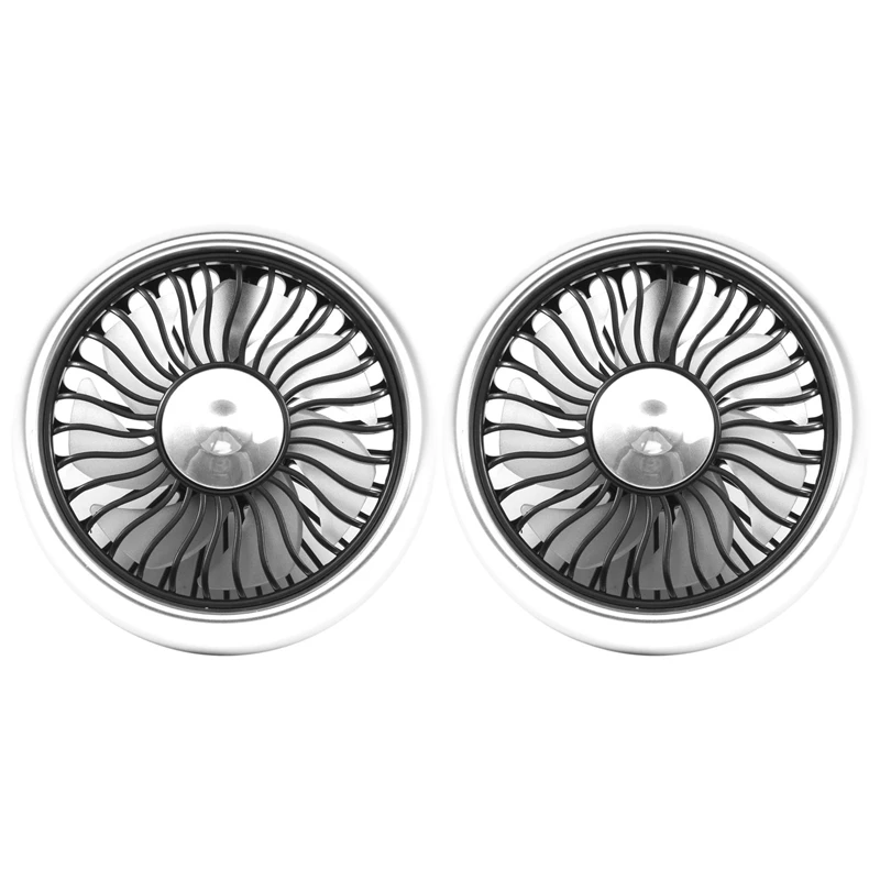 

2X 3 Speed Adjustment USB Car Fan 5V Electric Car Fan Colorful Light Cooling Fan