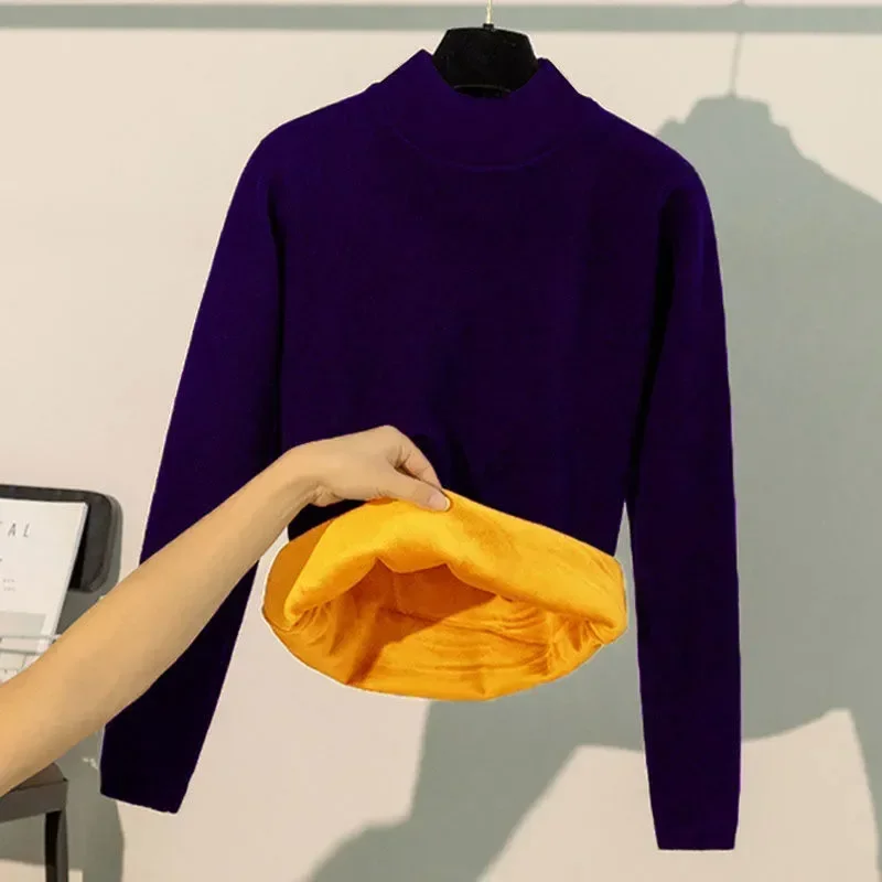 

Женское термобелье, Модный женский топ, теплое зимнее нижнее белье, флисовая рубашка, утепленная