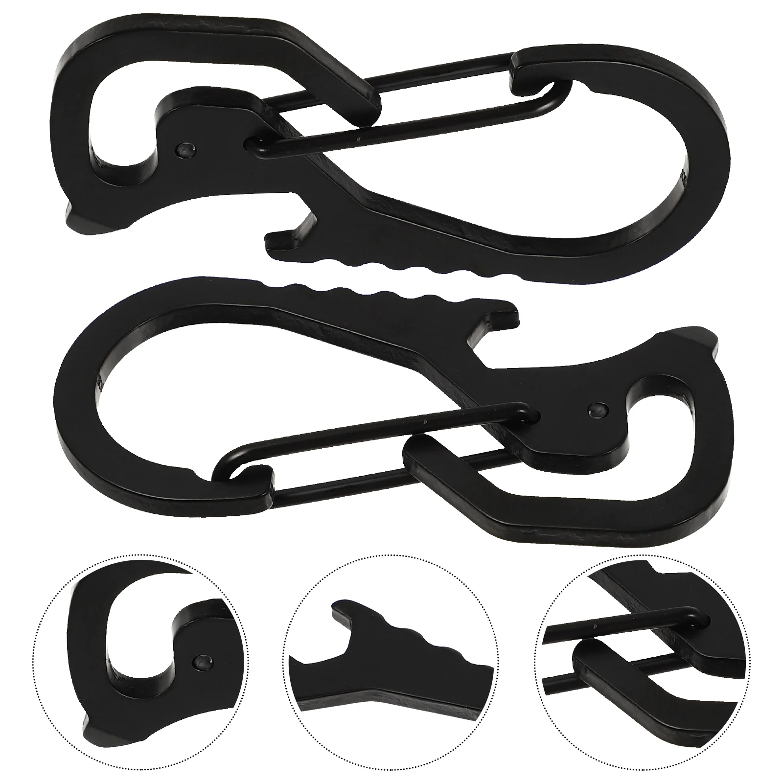 

2Pcs Buckle Multi-function Keychain Metal Buckle Hanging Buckle Stainless Steel Carabiner for Key Outdoor