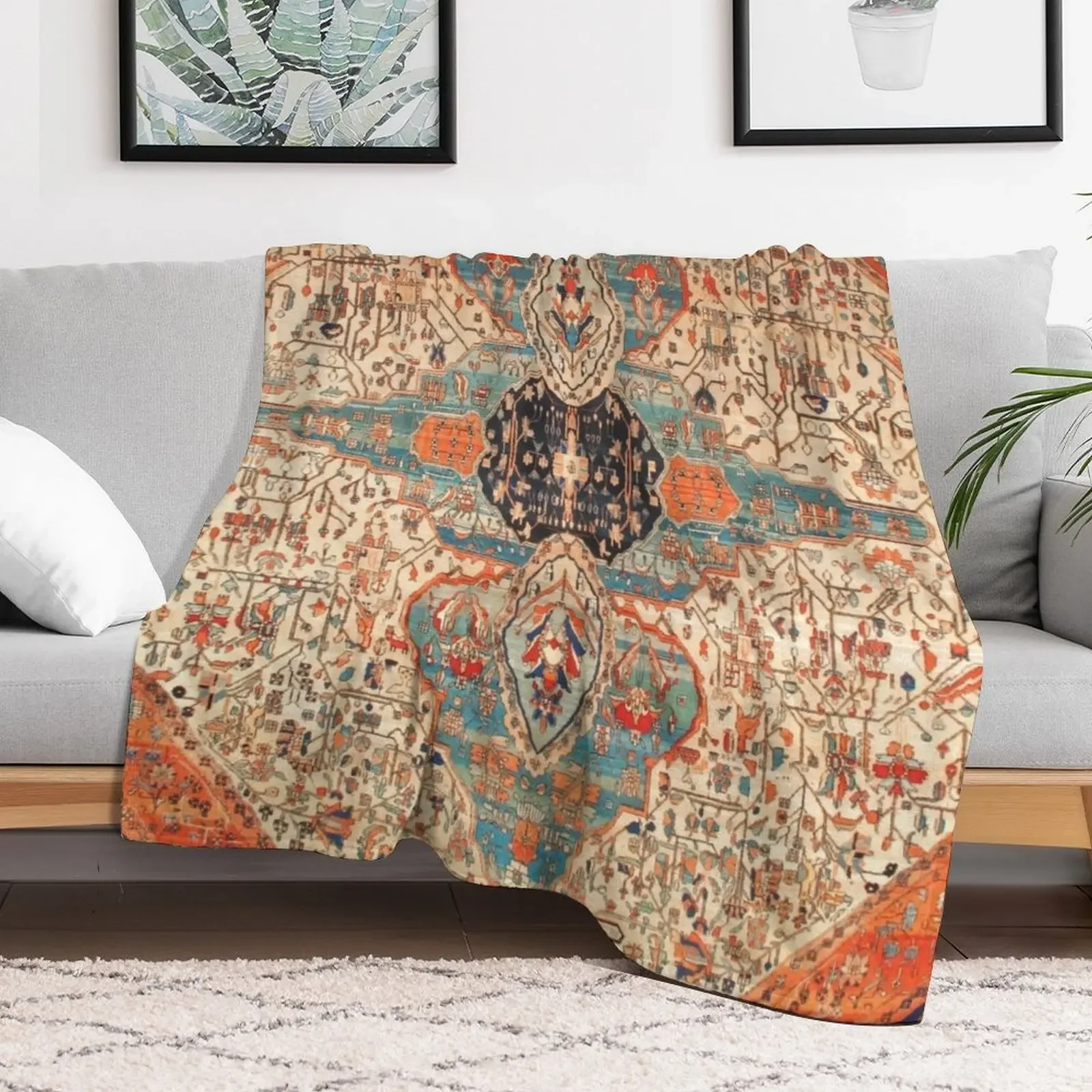 Одеяло с принтом Mohtashan Kashan Persian Rug одеяла и на Хэллоуин