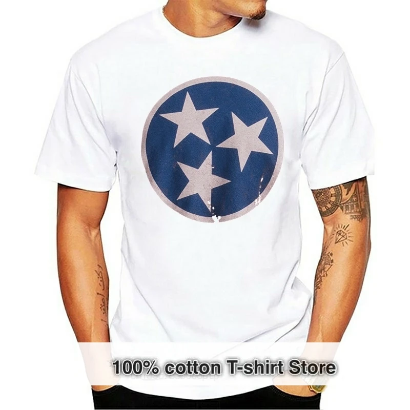 Флаг Теннесси | Винтажная футболка с эффектом потертости телесного