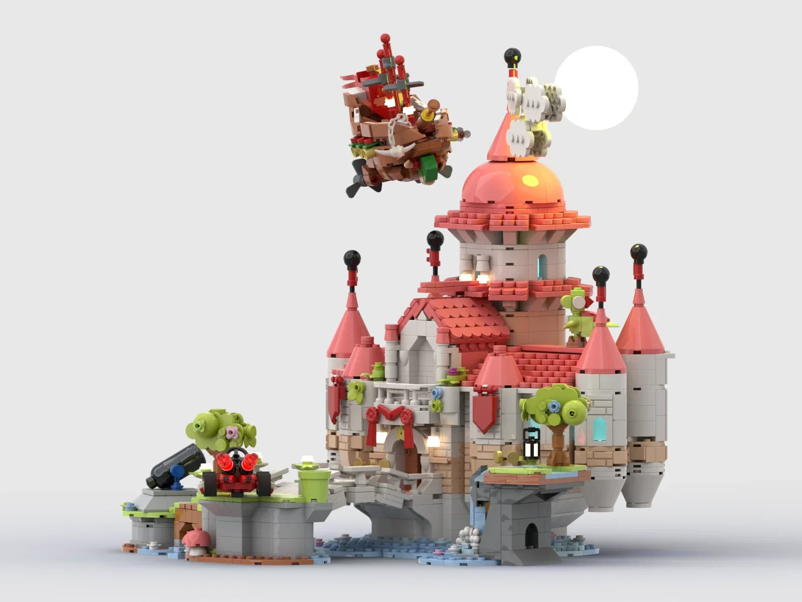 Фото 2478 деталей MOC: Модель Замка Персики из Mario, строительные блоки, архитектурный конструктор, творческая идея, развивающая игрушка, подарок на день рождения №2