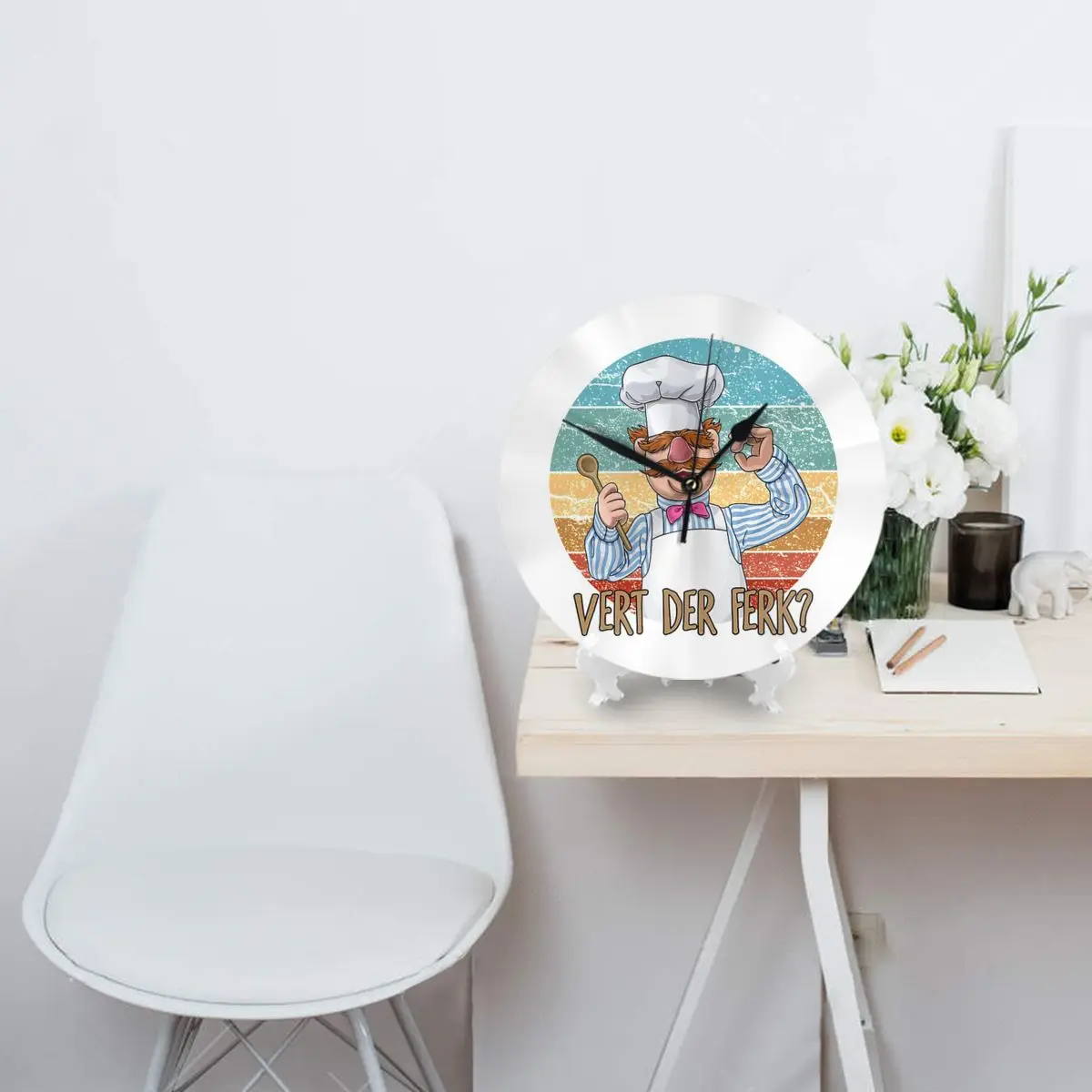 Шведский шеф-повар Vert Der Verk-шведский настенные часы для украшения комнаты круглые
