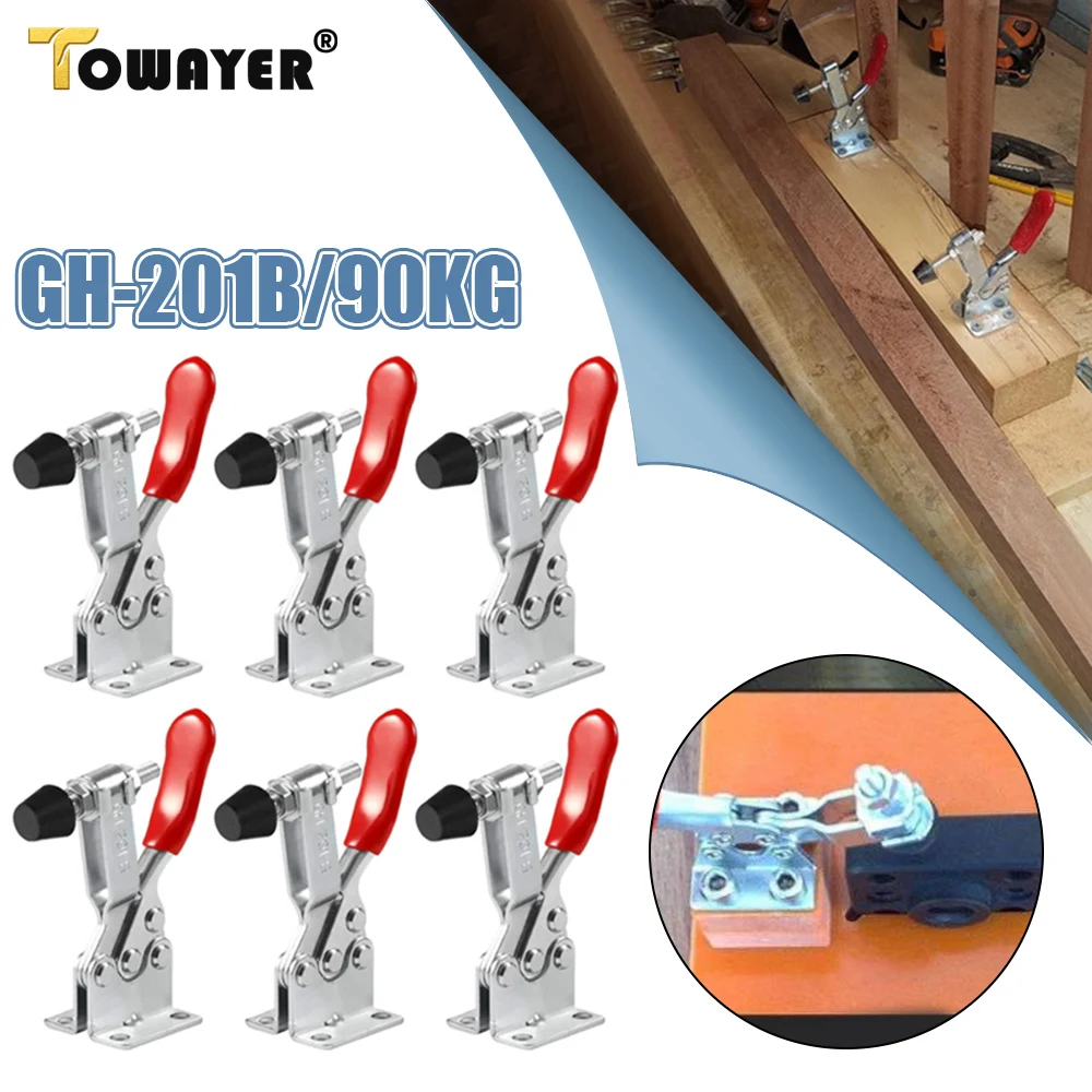 

GH-201B Toggle Clamps Woodworking Heavy Duty Quick-Release Clamp Latch Push Pull Foot Workbench Clamping Clamps For Woodworking