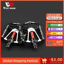 WEST BIKING 3 Bearings Bicycle Pedals Ultralight Anti-slip CNC BMX MTB Road Bike Pedal Cycling Sealed Bearing Bike Pedals