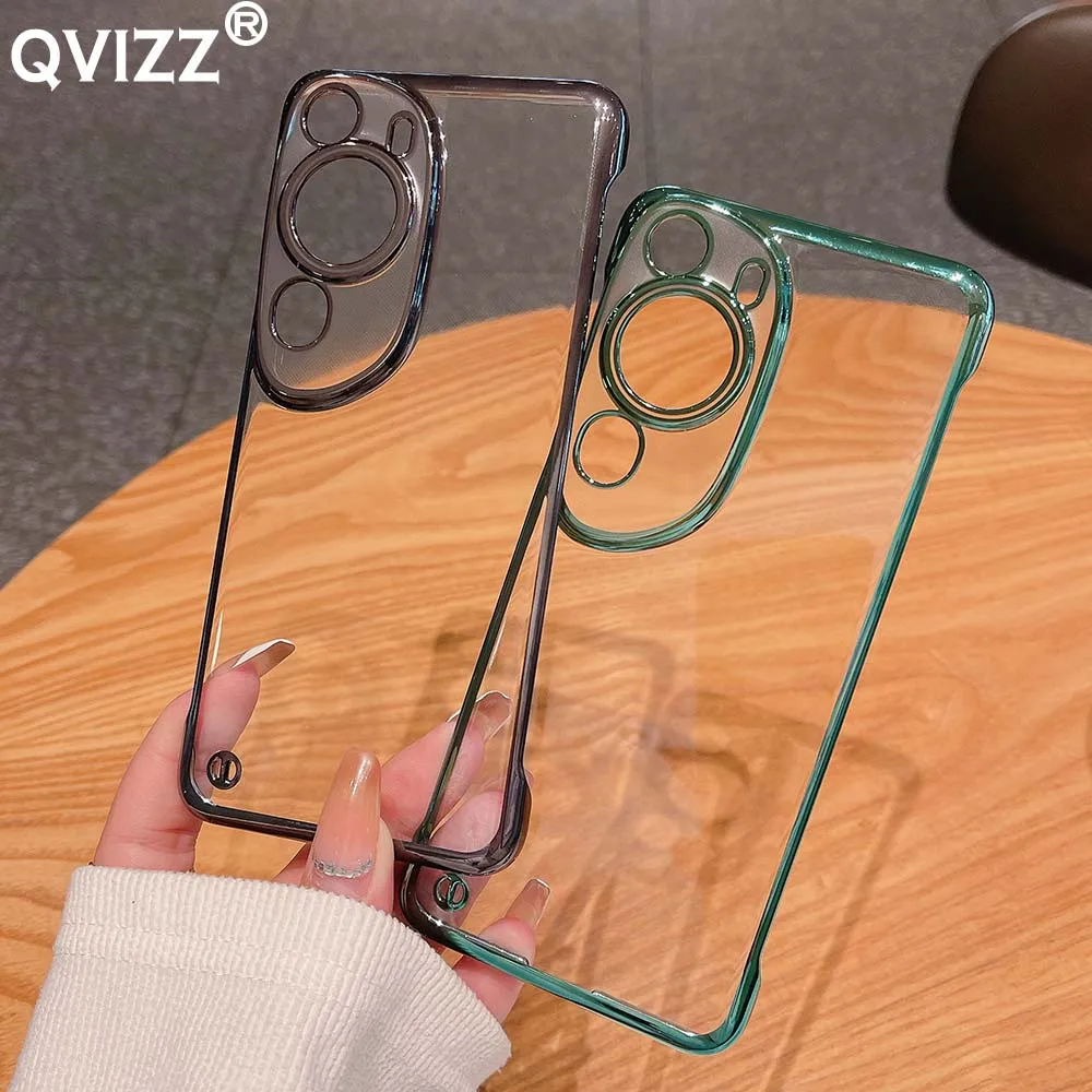 

Luxury 6D Plating Clear Case for Huawei P60 Art P60Art MNA-AL00 Ultra-thin Hard Shockproof Transparent Phone Cover HuaweiP60Art