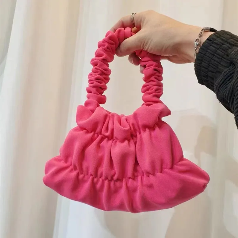 

Luxury Pleated Small Tote Shoulder Bags for Women 2022 New Fashion High-quality Designer Handbag candy mini Messenger Bag Purses
