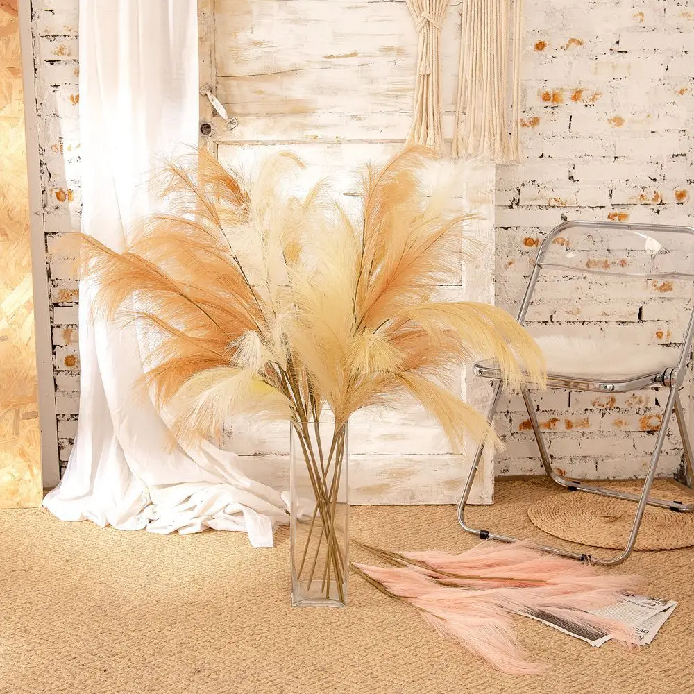 

1Pcs 110cm Artificial Pampas Grass Home Room Decor Simulation Reed Flower Bouquet DIY Wedding Decoration Birthday Party Supplies