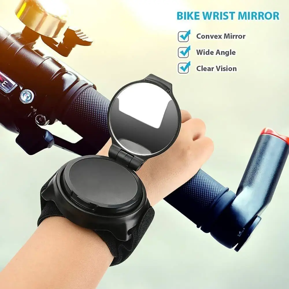 

Rear Reflector Wrist Strap For Bicycle Motorbike Rearview Mirror 360° Rotatable Bicycle Rear View Mirror Bike Mirror