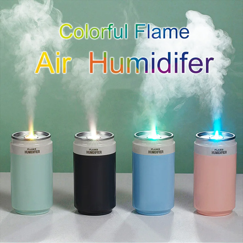 

Portable Usb Air Humidifier Aroma Diffuser with Flame Light 260ml Diffusers Ultrasonic Mist Fogger for Home Car Mini Cans Design