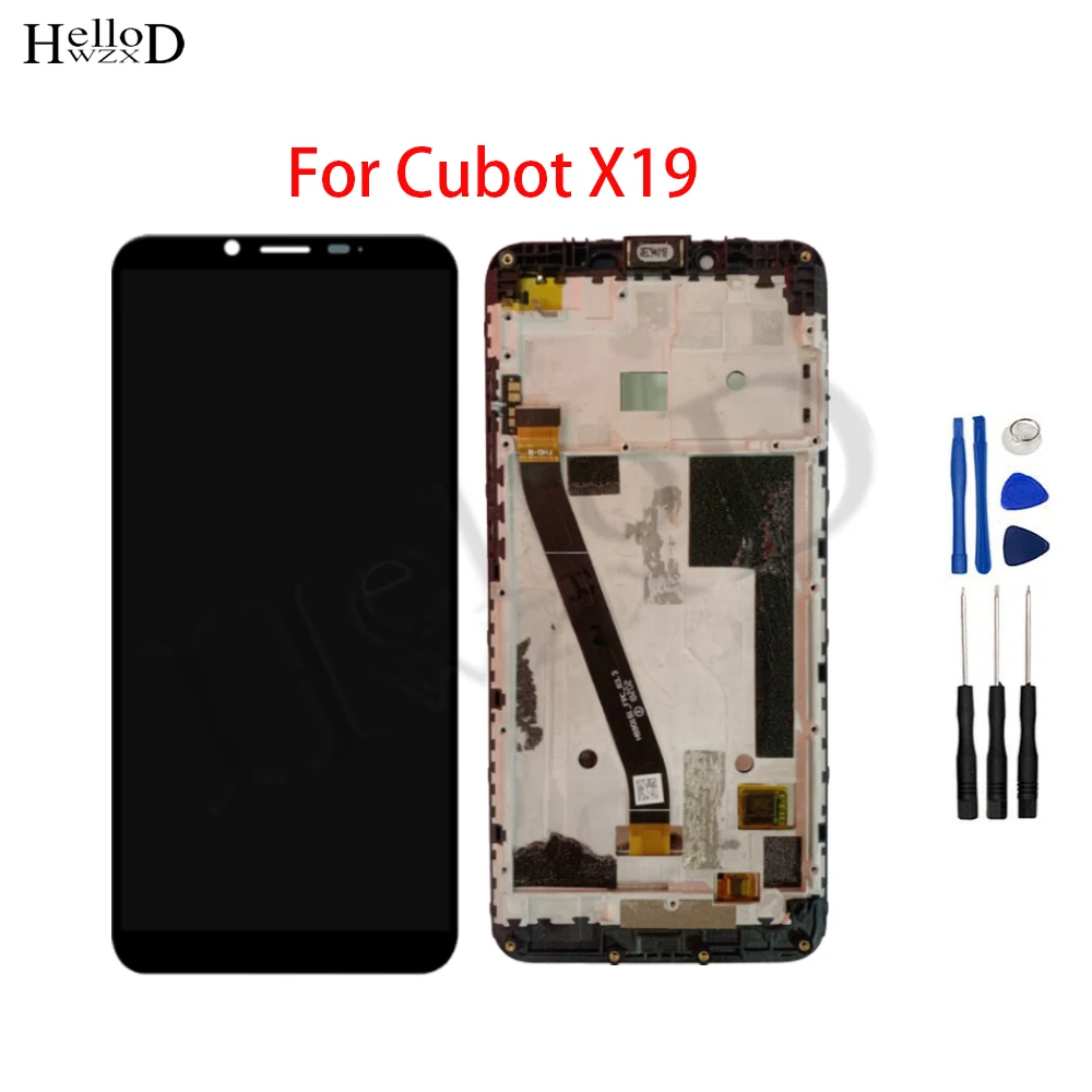 Оригинальный протестированный ЖК-дисплей Cubot X19 с рамкой, сенсорный экран, дигитайзер, модуль в сборе, Замена + Бесплатные инструменты Оригинальный протестированный ЖК-дисплей Cubot X19 с рамкой, сенсорный экран, дигитайзер, модуль в сборе, Замена + Бесплатные инструменты