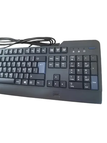 Проводная мембранная клавиатура Lenovo kuf1256 с датчиком отпечатков пальцев, немецкая раскладка
