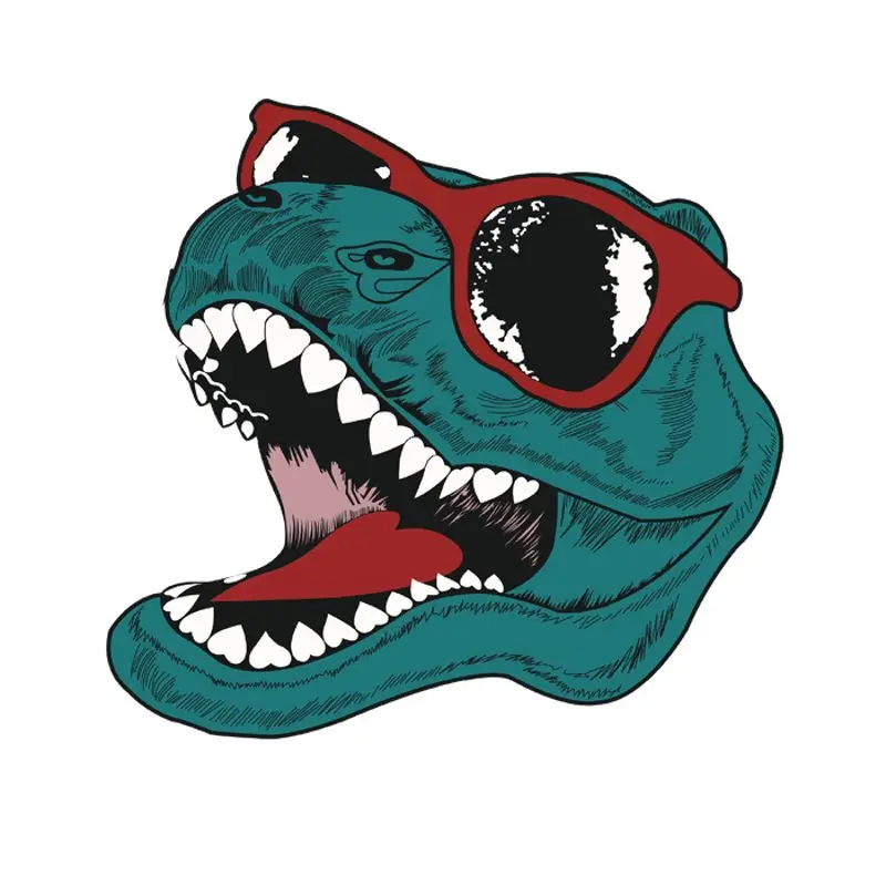 

22x21cm Glasses Animal Dinosaur Iron On Patches For DIY Heat Transfer Clothes T-Shirt Thermal Stickers Decoration Printing