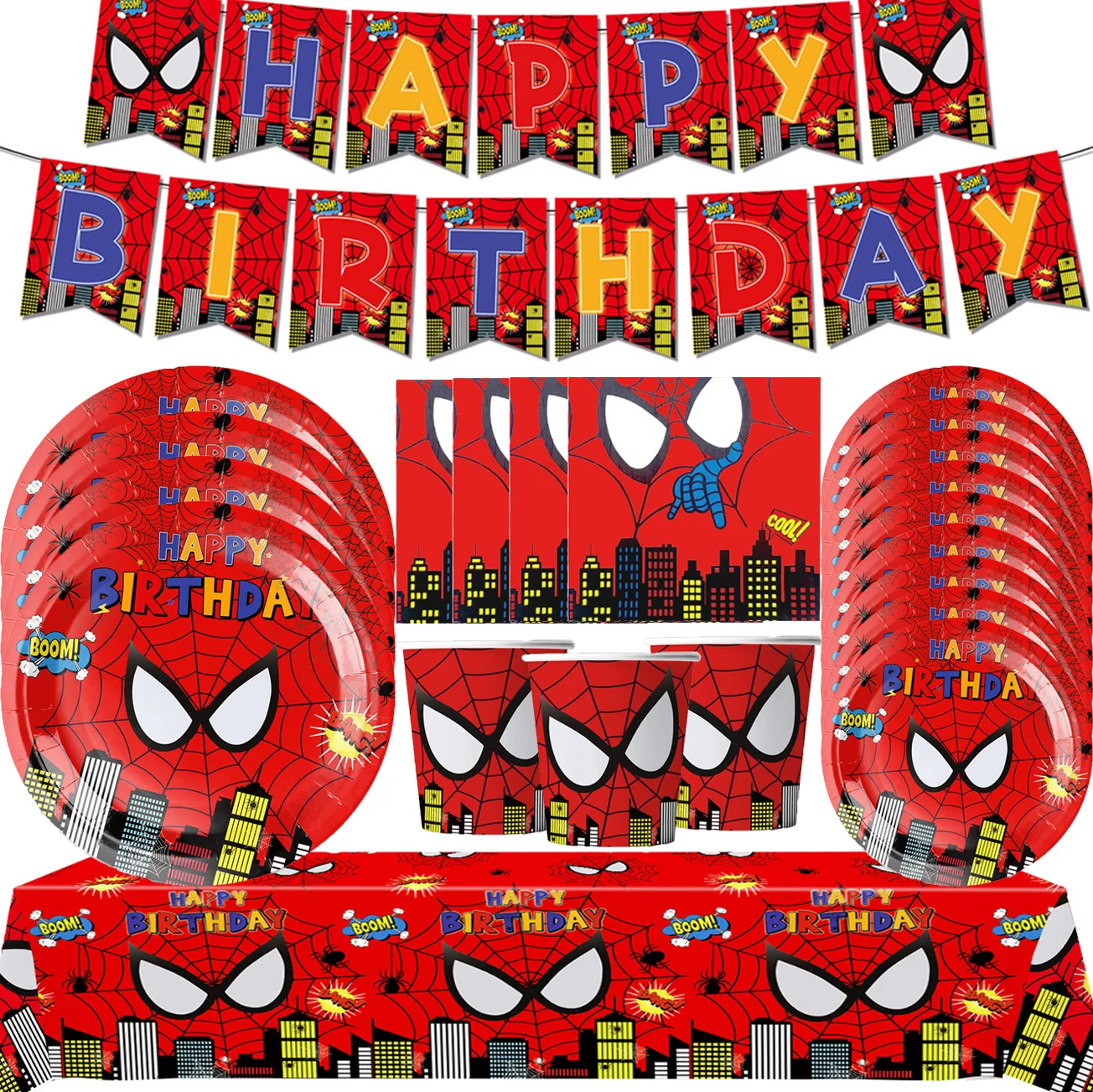 Дисней Человек-паук украшения для дня рождения супергерой одноразовая посуда