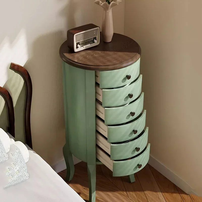 Комод шкаф для спальни винтажный зеленый скандинавский дизайнерский органайзер