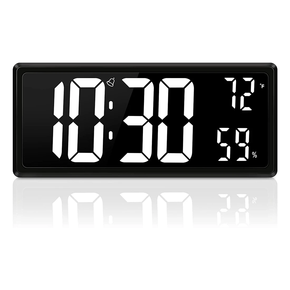 

14.3 Inch Large Digital Wall Clock,with Temperature, Date and 12/24H, Auto-Dimming Silent Alarm Wall Clocks for Home