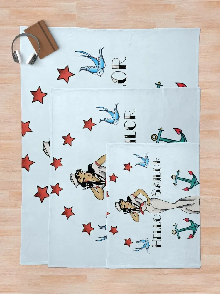 Винтажные декоративные одеяла в стиле Джерри с рисунком &quotHello Сейлор&quot