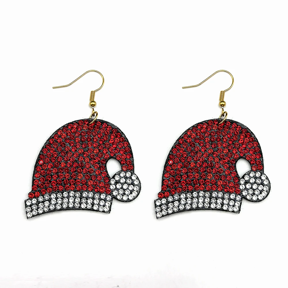 Kawaii Рождественская шляпа обувь висячие серьги для женщин и мужчин красочные