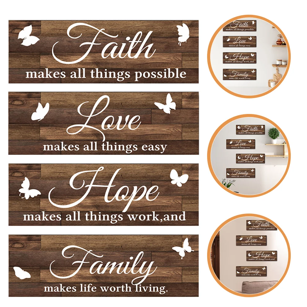 

Wall Signinspirational Love Living Quotes Wood Decal Farmhouse Hope Faith Home Wooden Decoration Room Motivational Sticker