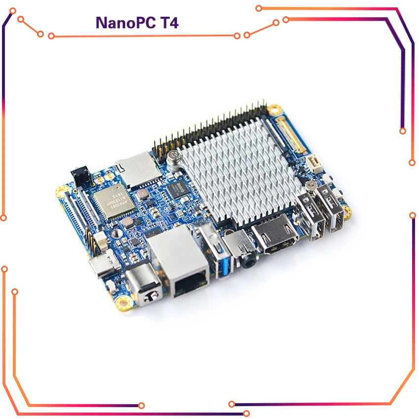 

Макетная плата NanoPC T4 RK3399 ARM RAM 4 Гб Gbps Ethernet, Поддержка Android 10, Ubuntu, AI deep learning NPI12