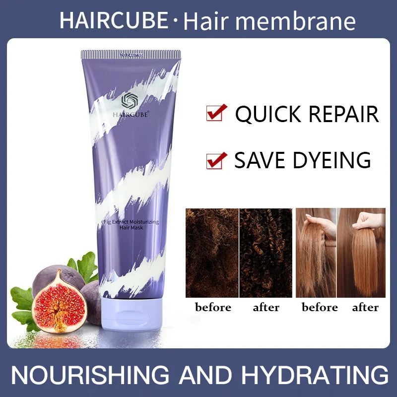 

Hair Mask Natural Ingredients Fig Hair Film Repair Dry and Damaged Frizzy Soft Smooth Shiny Deep Moisturize Hair Nourish Mask