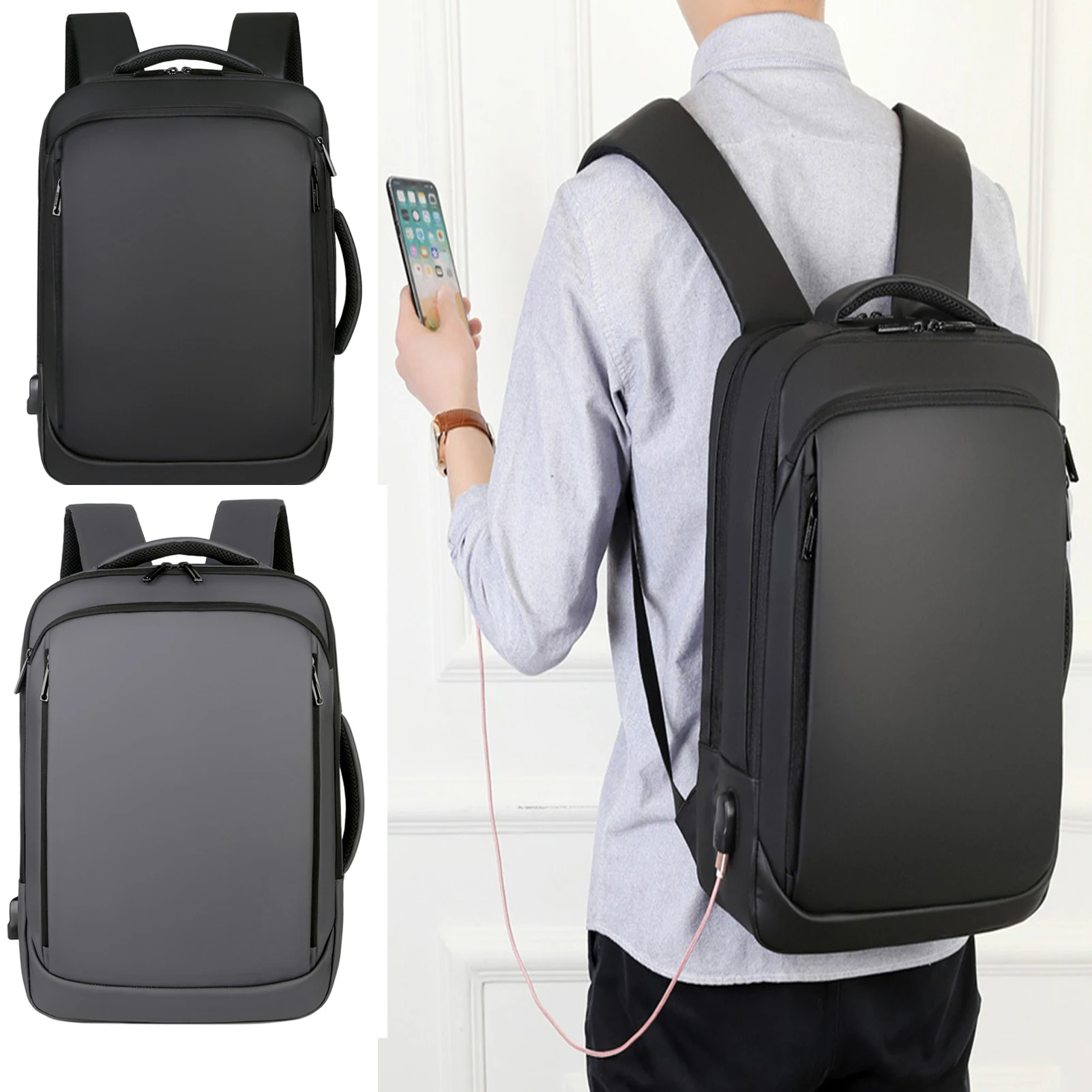 

Men Inch Laptop Backpacks Business Travel Waterproof Shoulder Bag For Teenager Light Large Capacity Lightweight School Backpack