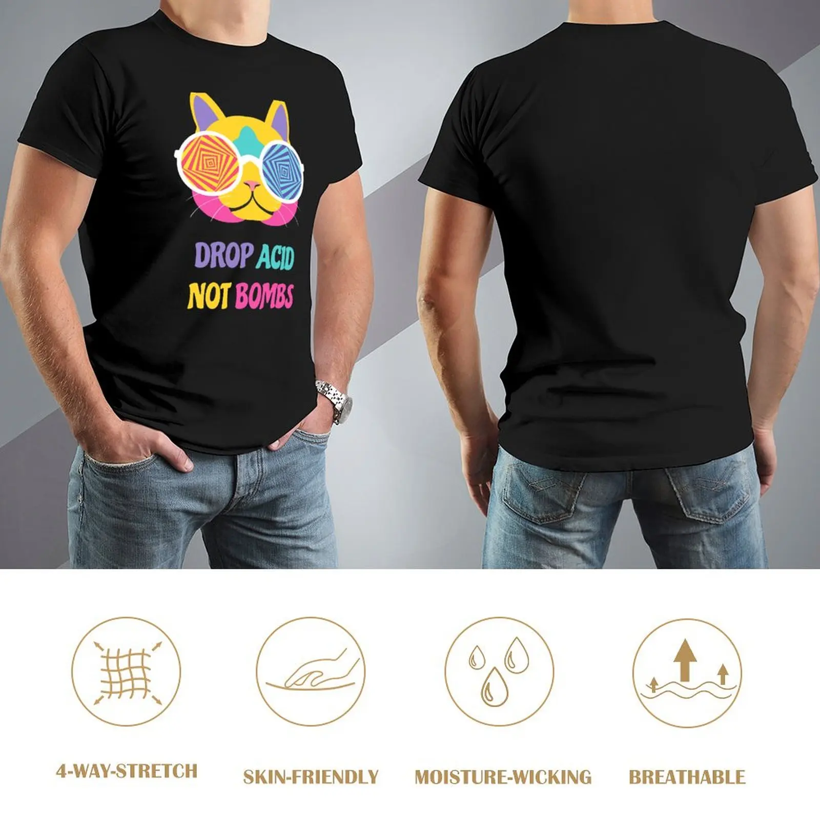 Футболка Drop Acid Not Bombs синяя арочная эстетичная одежда винтажная рубашка в стиле