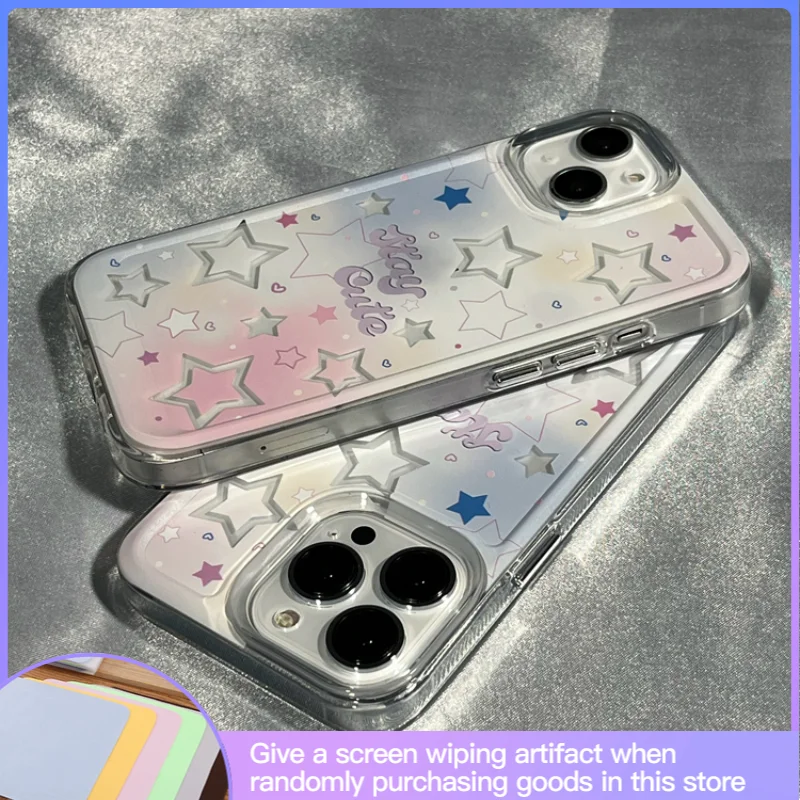

Advanced Sense Halo Dye Gradient Star Phone Case Suitable for IPhone14pro 14Promax 13Promax 12Promax 11 Silicone Cover Anti-fall