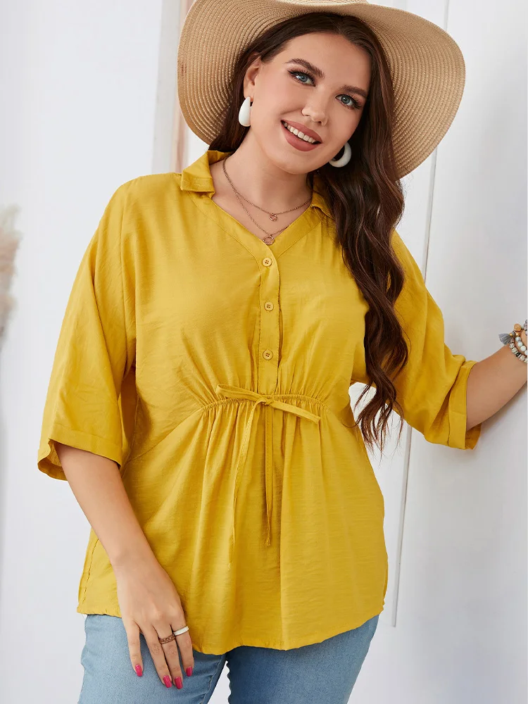 2022 New Fashion Casual Street Blouse Tee Plus Size Tunic Peplum Tops Women Summer T Shirt With Pockets Women's For Clothing