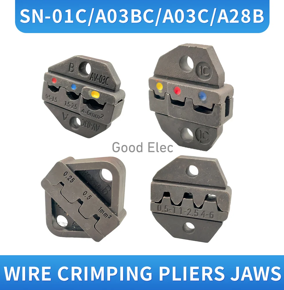 

SN-01C, SN-03BC, SN-03C, SN-28B Наборы матриц для клещей серии SN 0,25-6,0 мм2 Обжимной станок для фиксации фиксации, один комплект