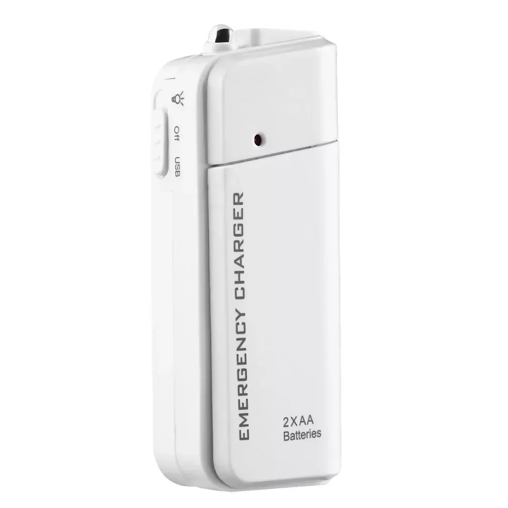 

2021 Portable USB Emergency 2 AA Battery Extender Charger Bank Supply Box Mobile MP3 MP4 White