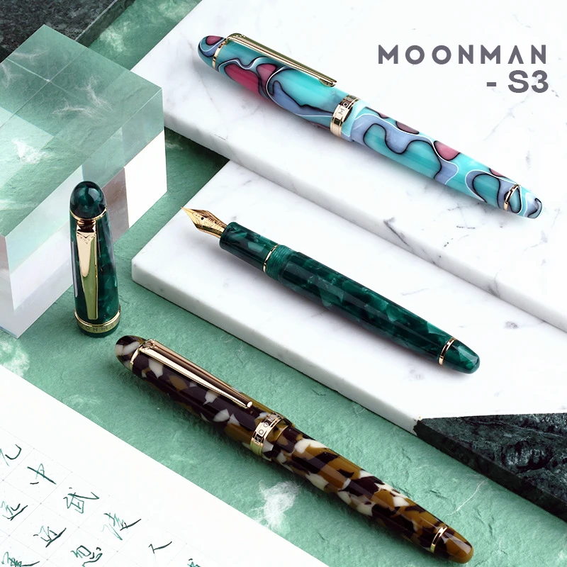 Перьевая ручка MoonMan S3, камуфляжная серия, красочная смола, для взрослых, Обучающие канцелярские принадлежности, офисные и школьные принадлежности