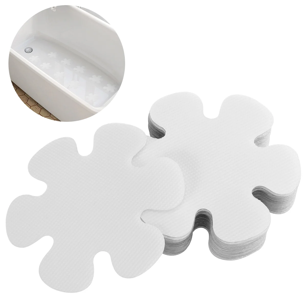 

OUNONA 20PCS Clear Stickers Flower Shape PEVA Anti- Bathtub Stickers Decals Safety Bath Shower Treads 10CM (Transparent)