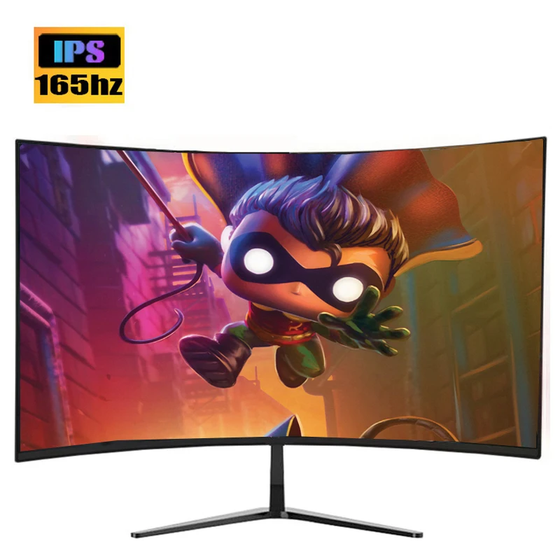 

27inch 165hz VA Gamer Monitor 1920x1080P 1MS HD PC LCD Display Curved Screen For Desktop HDMI/DP Computer Support FreeSync