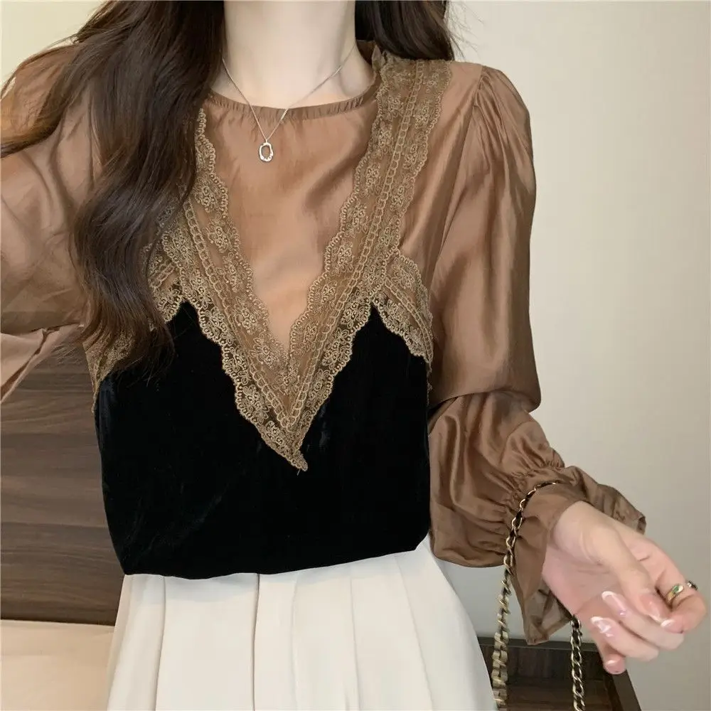 Женская одежда закрывающий живот искусственный двухсекционный топ с длинными