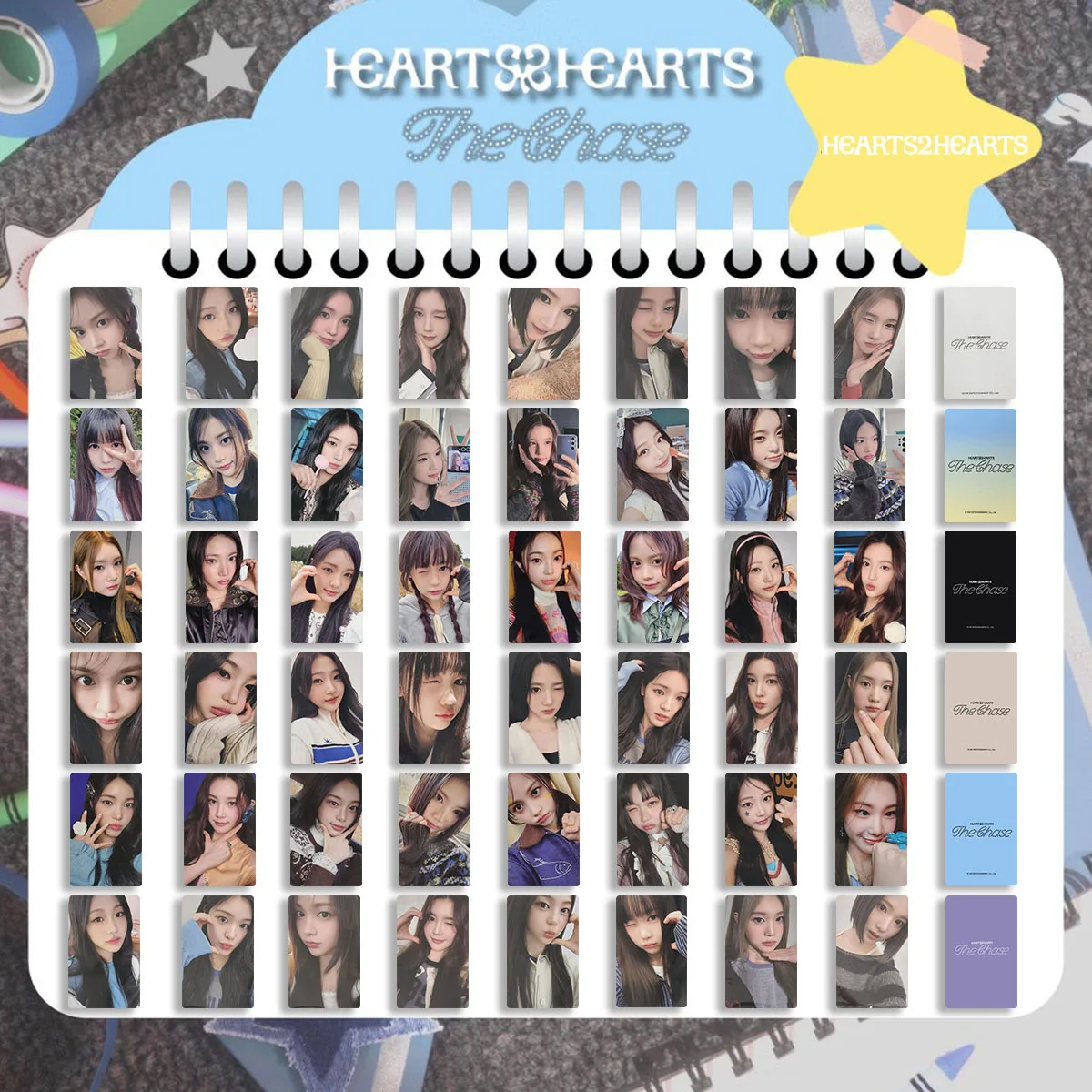 Фото Фотокарты KPOP Hearts2Hearts The Chase Album KTown4U Store Карты Benefit Jiwoo Carmen Yuha Stella Juun Ye-on H2H Коллекция фанатов №4