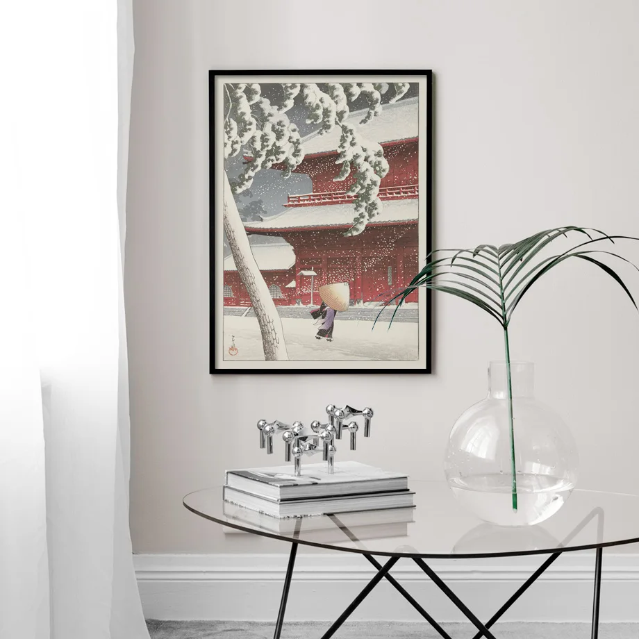 Японская ручная роспись пейзаж настенная Картина на холсте скандинавские принты