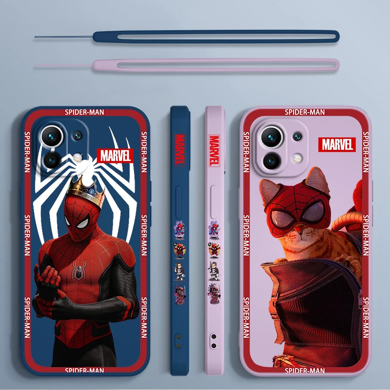 

Marvel Hero SpiderMan Art Xiaomi Phone Case For Mi 13 12S 12 12T 12X 11i 11T 11 10S 10T Pro Lite Ultra Liquid Left Rope