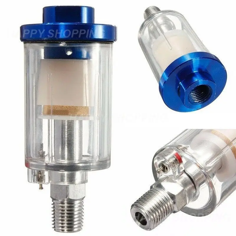 

New 1/4'' Water Oil Separator Inline Air Hose Filter Moisture Trap Pneumatic Tool Parts For Compressor Spray Paint Gun