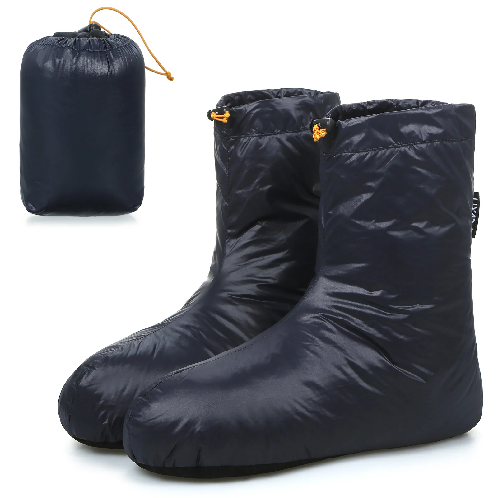 Lixada Winter Down Booties Socks Warm Soft Windproof Sleeping Slippers with Adjustable Drawstring Camping Equipment