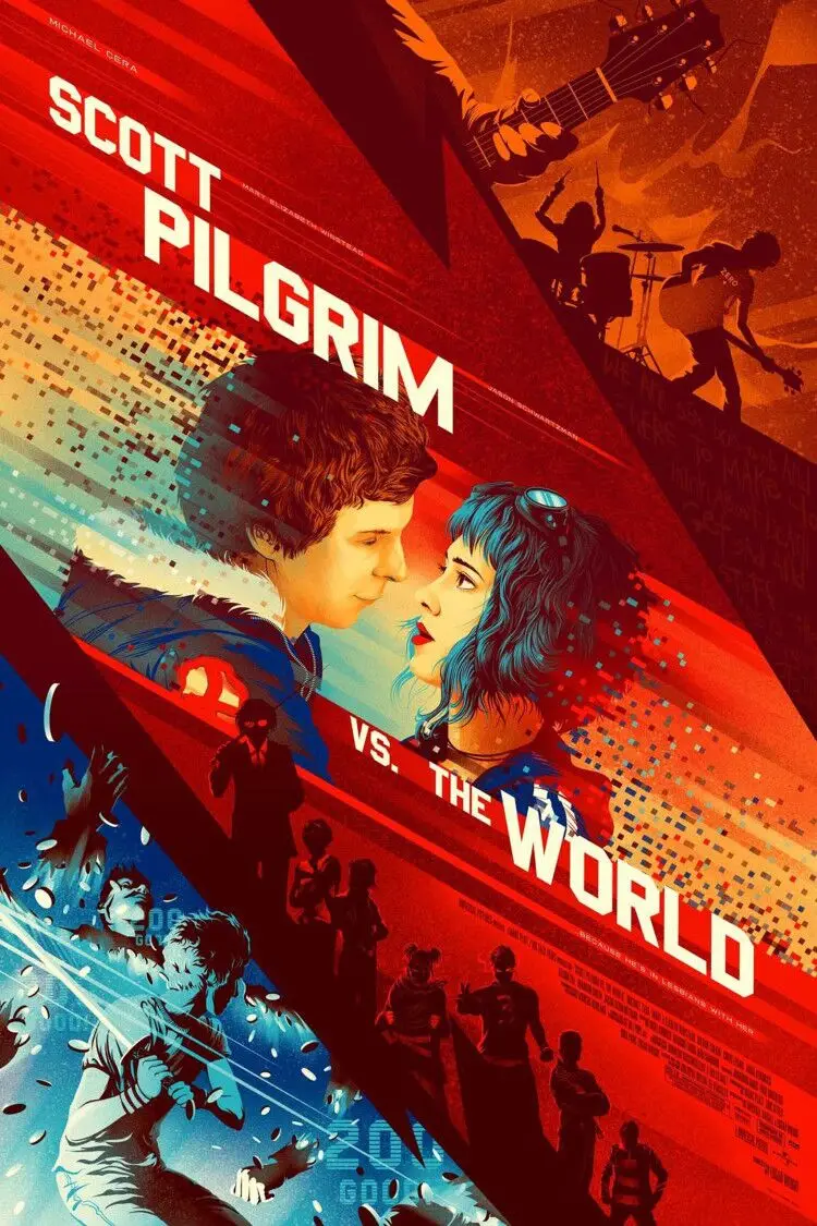 Шёлковый плакат Скотт Пилигрим с художественным принтом из фильма домашний