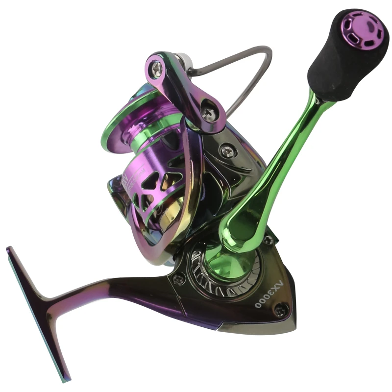 Better Leader 1000-4000 Spinning Fishing Reel Colorful 13+1BB Perforated Appearance Fishing Reel Aluminium Spool Max Drag 8Kg